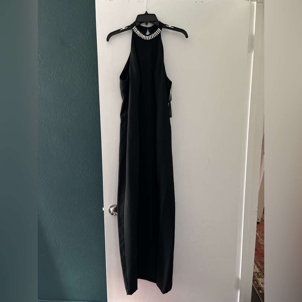 Vintage rhinestone halter dress 1980s